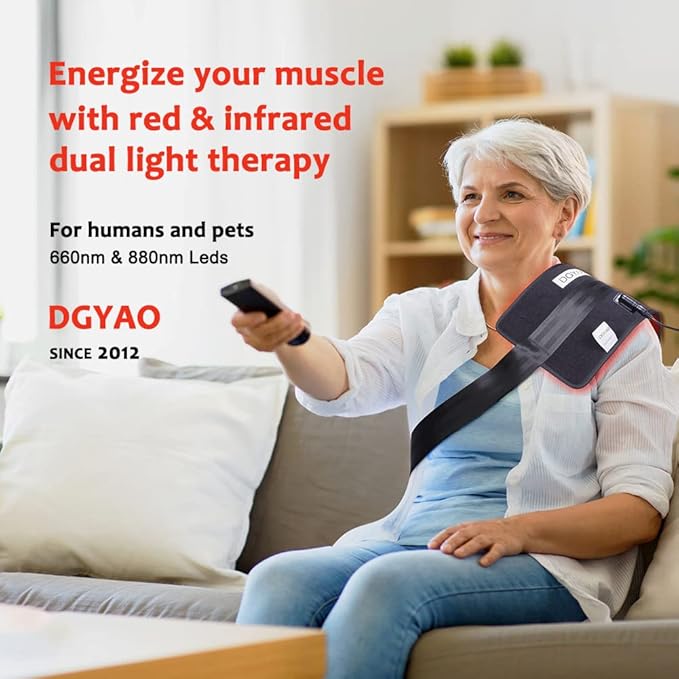 Red & Near Infrared Light Therapy Belt with Pulse Mode, Light Therapy Device for Body Pain Relief Wearable Therapy Light Wrap with Timer for Back Joint Muscle Pain