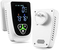 5-in-1 Carbon Monoxide Detectors Plug in, Smoke Alarm & Natural Gas Leak Detector with Temperature & Humidity Sensor, Portable CO Detector with LCD Display Sound & Light Alert for Home Travel