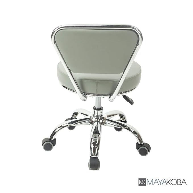 MAYAKOBA Dayton Garage Rolling Seat (Storm Grey) Pneumatic, Short Stool with Adjustable Height 13"-15", Perfect for Garage Task, Home Cleaning, Bathroom Short Seat, Technician Task