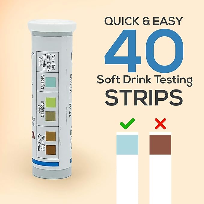 DietDetector Strips - Detects Non-Diet Soft Drinks Before Accidental Consumption - A Must Have for Diabetics and the Health Conscious - 40 DietDetector Test Strips