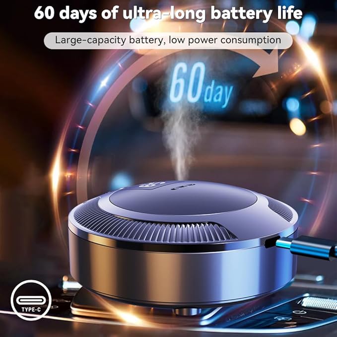 HomeBeyond Car Air Purifier, Portable Filter-Free Odor Eliminator, Rechagable Car Deodorizer, 37dB Quiet Portable Air Purifiers for Refrigerator and Shoe Cabinet