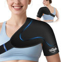 Hilph 3D Double-Layer Gel Shoulder Ice Pack Wrap for Rotator Cuff & Surgery Recovery - Reusable Cold Therapy Gel Pack with Adjustable Straps, Easy to Wear, Flexible Fit for Men & Women, Medium