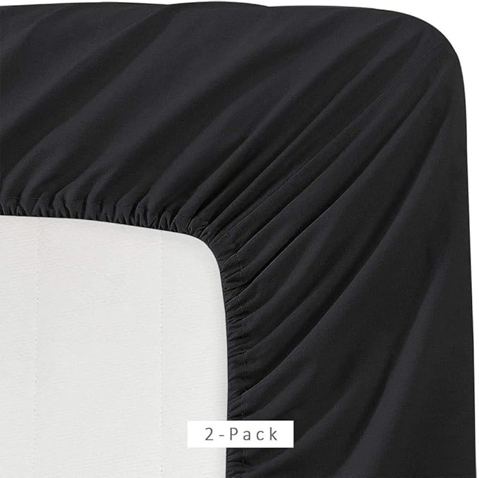 2 Pack Fitted Hospital Bed Sheets with Elastic All Around for a Double Brushed Ultra Soft Breathable 100% Microfiber Sheets, 36” x 84” x 12”