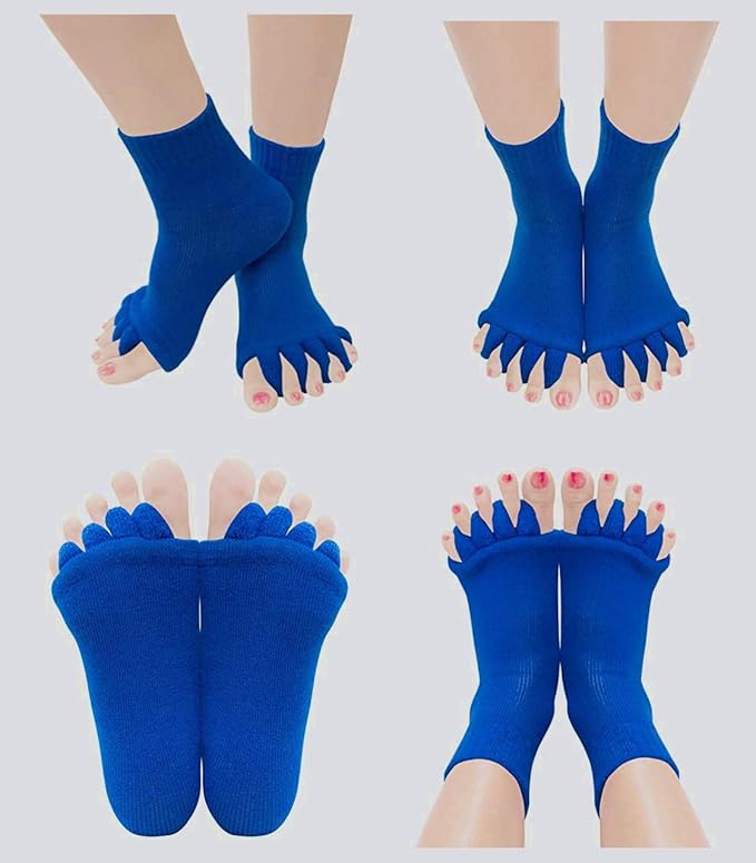 Toe Separator Yoga Gym Sports Massage Foot Alignment Socks 2 Pairs