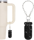 Pill Holder for Tumbler with Handle Bling Stanley Cup Accessories Pill Organizer for Stanley & YETI & Simple Modern & BrüMate (Black)