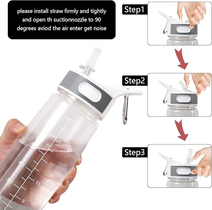 Bottled Joy Gallon Water Bottle, 800ml Clear Water Bottle 28oz Water Bottle with Straw, Bottle Joy Sports Water Jug Tritan Leakproof BPA Free for Fitness Outdoor Cycling Gifts for Women Men