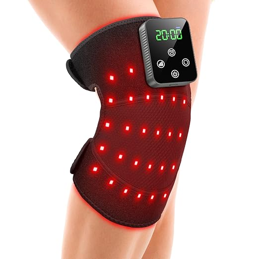 Red Light Therapy Knee Brace, Cordless 660nm 850nm LED Infrared Redlight Therapy Pad for Knee Joint Elbow Shoulder with 3000mAh Rechargeable Controller