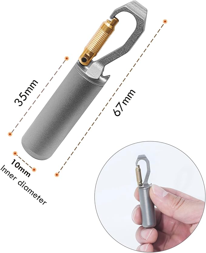 Titanium Small Pill Case, Mini Keychain Pill Holder, EDC Pill Container Portable Pocket Pill Box Organizer for Travel Purse