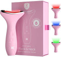 REVO Genie Facial Massager for Face and Neck, LED Face Lift Device with Heat & Vibration, Lymphatic Drainage Depuffing Tool, Red Blue Green Light Therapy for Skin Tightening & Skincare Absorption