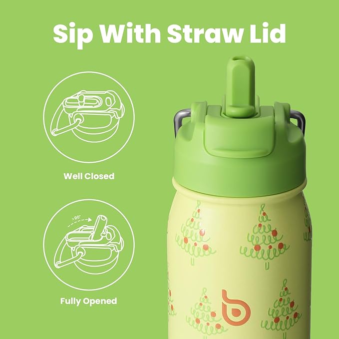 BOTTLE BOTTLE 24oz Insulated Water Bottle Stainless Steel Sport Water Bottle with Straw and Adjustable Lid Daily Pill Organizer