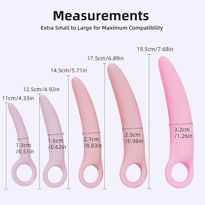 Silicone Pelvic Floor Muscle Exerciser Trainer Set - Pink