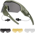 ONNAIS Shooting Glasses with Earplugs - ANSI Z87.1+ Safety Glasses with Detachable NRR 32dB Earplugs, Gifts for Men and Women