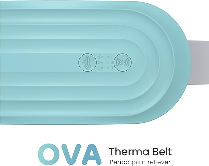 TensCare OVA Therma Belt – Portable Cordless Menstrual Heating Pad Belt with Heat & Massage for Period Cramps and Lower Back Pain Relief, Wearable Rechargeable Heating Pad (3 Heat Modes, 3 Massage)