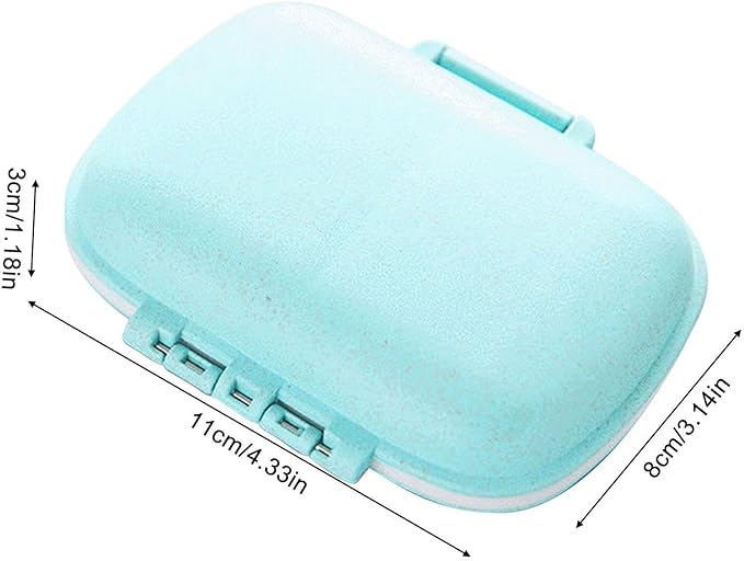 8 Compartment Pill Case - Portable Medicine Holder | Moisture Proof Travel Pill Organizer | Tablet Storage Dispenser | Daily vitaamin Supplement Container | Small Pill Box For Pills, Cod Liver Oil, Fi