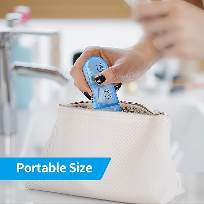 ZIKEE Weekly Pill Organizer 3 Times a Day, Compact Pill Box 7 Day with Roomy Pill Case and Sturdy Design for Managing Your Vitamins, Fish Oils, Supplements and Medications