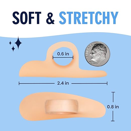 Dr. Frederick's Original Hammer Toe Corrector Gels - 2 Pairs - All-Day Relief for Crooked & Overlapping Toes - Soft Cushioning - Symptomatic Support for Toe Alignment - Beige - 1 Loop Design