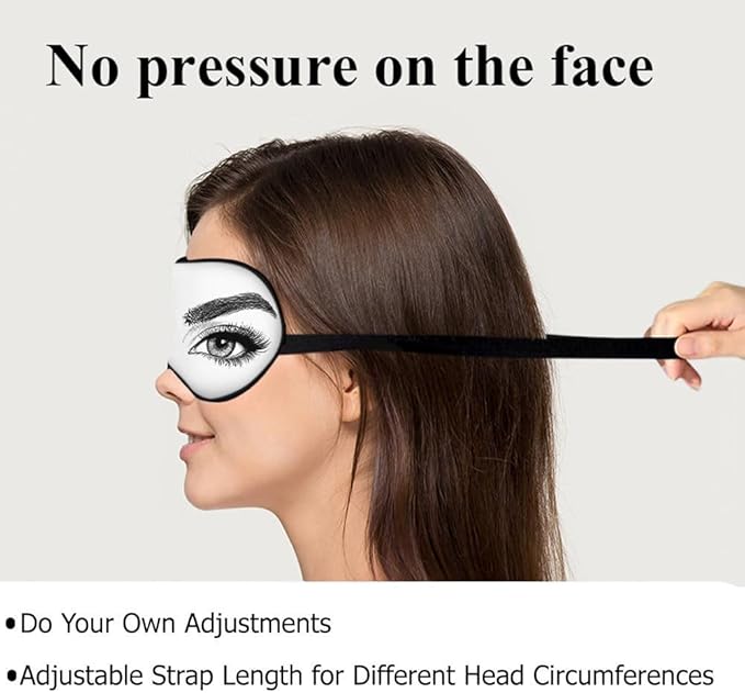 Sexy Eyes Sleep Eye Mask Woman Eyelashes Eyebrows Beautiful Silk Eye Mask Sleeping Soft Eye Shade Cover for Men Women Boy Girl Airplane Travel with Elastic Strap