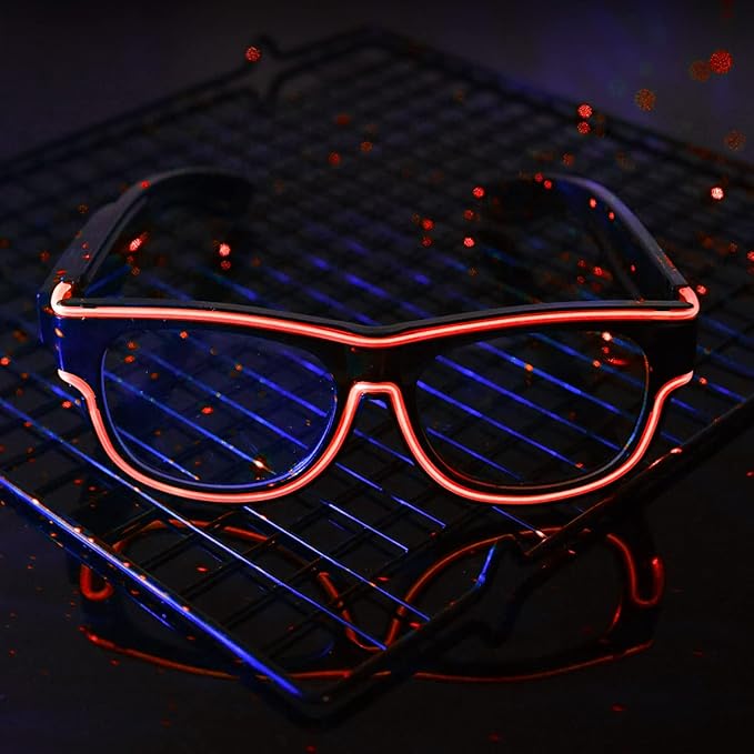 Ainiv Wireless Light Up Glasses 3 Modes LED Luminous Glasses Glow in the Dark for Parties, DJ, EDM, Halloween, Christmas