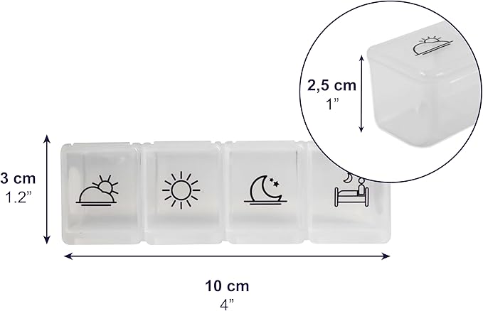 KMINA Monthly Pill Organizer 4 Times a Day, Vitamin Box Large, 31 Day Tablet, Elderly, Medication Organizer