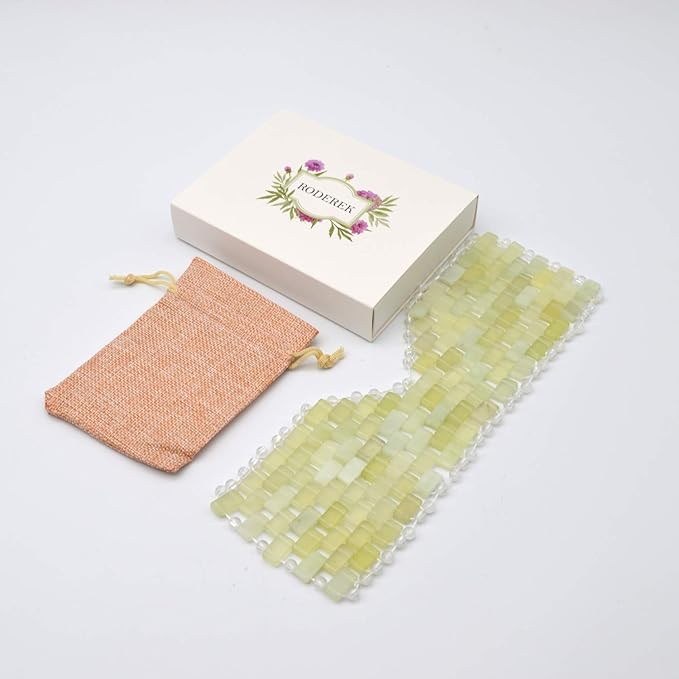 Natural Jade Sleep Mask & Blindfold,Natural Jade Eye Mask,Anti-Aging Hot or Cold Therapy Eye Mask Which is Soothing Cooling Detoxifying (Xiuyan Jade)