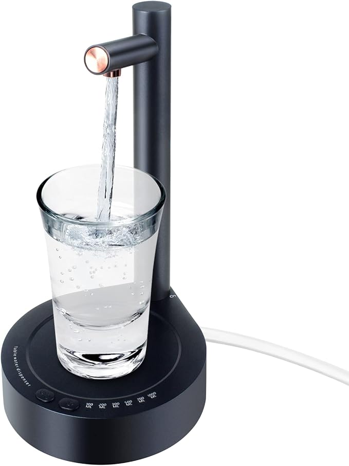 Desktop Water Bottle Dispenser, Keweis Portable Electric Water Bottle Pump Countertop for 5 Gallon & Universal Bottles, USB Charging Automatic Water Jug Dispenser for Bedside, Home, Office, Outdoor