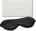 THXSILK 6A+ Grade 25 Momme Silk Sleep Mask, 100% Mulberry Blackout Eye Mask for Sleeping, Soft Lightweight Silk Eye Cover for Women, Men, Travel, Nap, Airplane(4.3×9.7inches,Black)