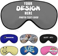 Custom Sleeping Eye Masks with Your Own Design, Customized Light Blocking Eyeshade for Deep Sleep Nap, Customize Blindfold Travel Accessory Sleep Aid Airplane Night Companion,#Gray