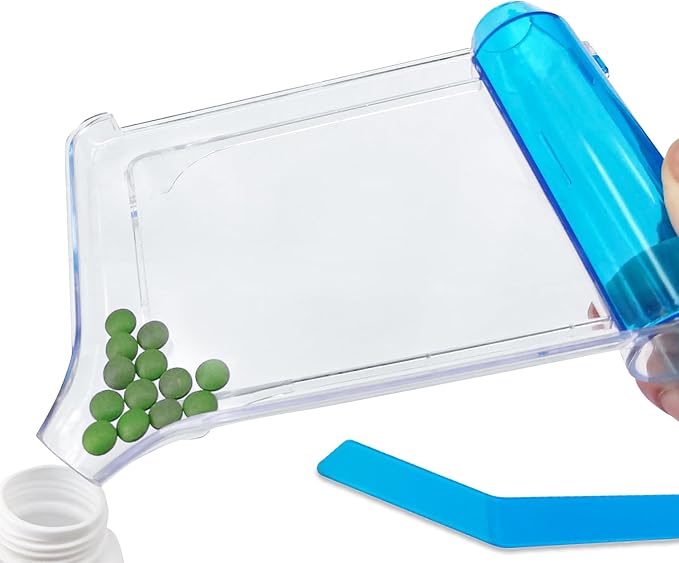 Right Hand Pill Counting Tray with Spatula (Clear - L Shape)