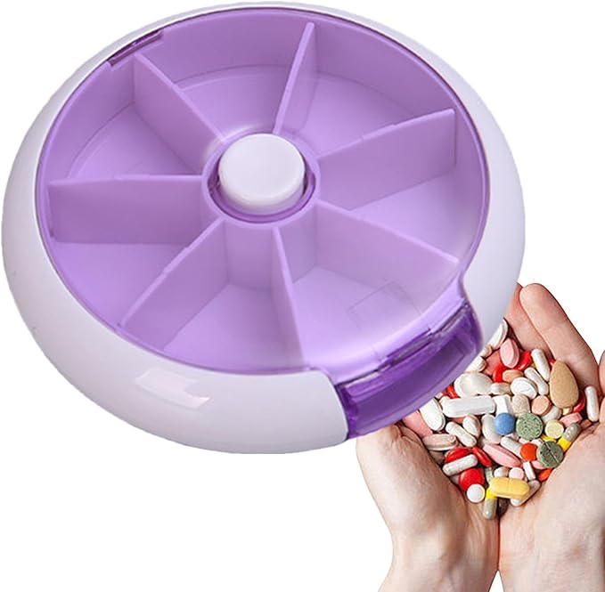 Weekly Round Pill Box - Round Weekly Pill Storage Box, Weekly Pill Organizer, Fruit-Shaped Design Storage Supplies for, Candy, Pills, and Other Items
