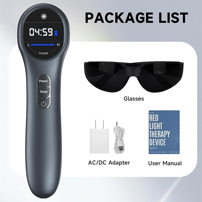 Red Light Therapy for Body, Infrared Light for Joint, Muscle Pain ReIief with LED Display Timer Control Red Light 14 * 650nm + 3 * 808nm