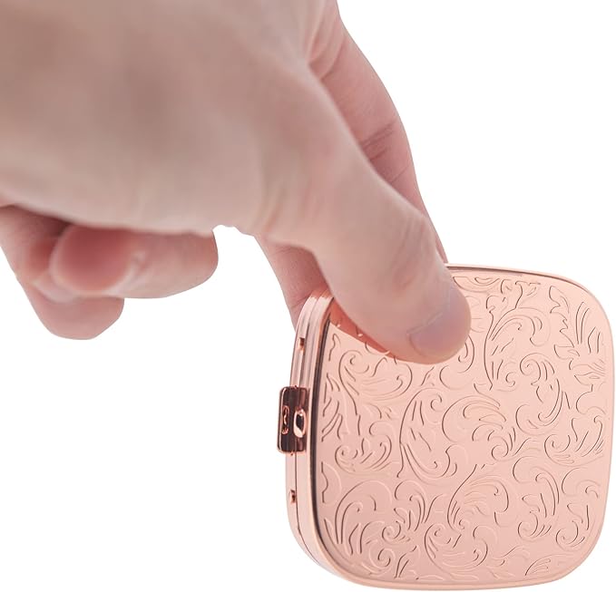Portable Metal Travel Medicine Box/3 Compartments (Square Pink)