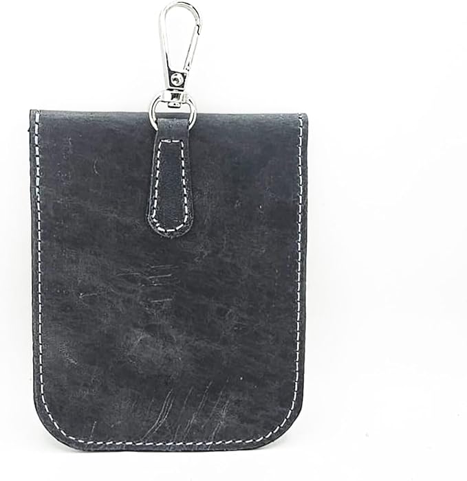 Faraday Key Fob Protector - Real Leather Premium Signal Blocking Pouches - RFID Blocking Car Key Security Shield