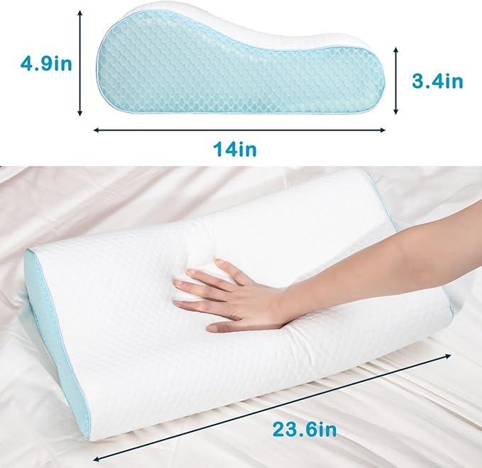 Cervical Memory Foam Pillow for Neck Pain Relief, Memory Foam Anti-Snore Pillows