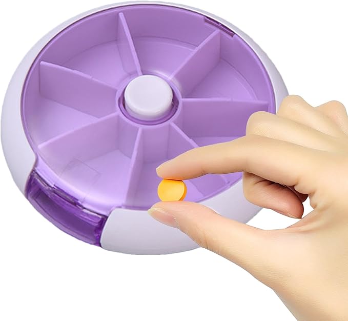 Weekly Round Pill Box - Round Weekly Pill Storage Box, Weekly Pill Organizer, Fruit-Shaped Design Storage Supplies for, Candy, Pills, and Other Items