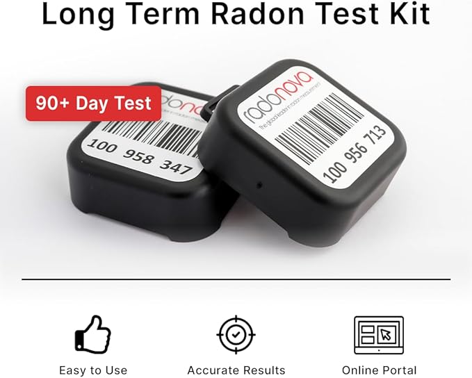 Radtrak³ Radon Detector for Home - Long Term (90 Days to 1 Year) Radon Test Kit for Home - Reliable Accurate Readings - Radon Test Kit Lab Analysis Included - 1 Detector