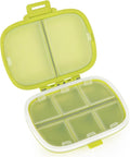 Travel Pill Organizer 8 Compartments Portable Pill Box Medicine Organizer Small Daily Pill Case Medicine Container for Pocket Purse (Green)