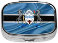 Coat of Arms of Botswana Pill Box Travel Case Small Mini Daily Medicine Organizer