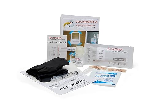 AccuMeth1.0 Instant Methamphetamine Residue Detection Test Kit for Homes | 1.0 µg/100cm2 Legal Standard (Pack of 1)
