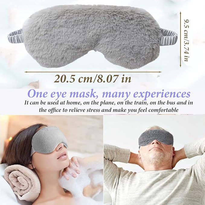 AKOAK 1 Pack Plush Sleep Eye Mask, Soft and Comfortable, Breathable Light Blocking Sleep Protector, Suitable for Adults, Children, Birthday Party Gifts (Gray)