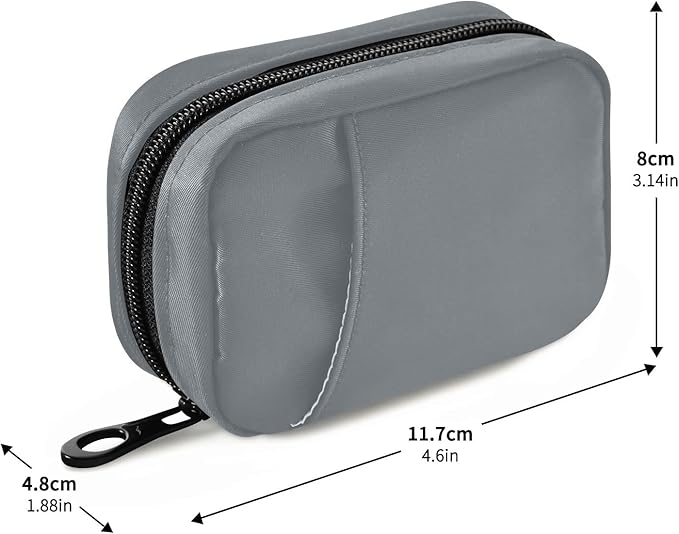 Naanle 7 Day Pill Case Travel Pill Organizer Bag with Zipper Portable Weekly Case Compact Size for Vitamin Supplement Holder, Solid Color Grey