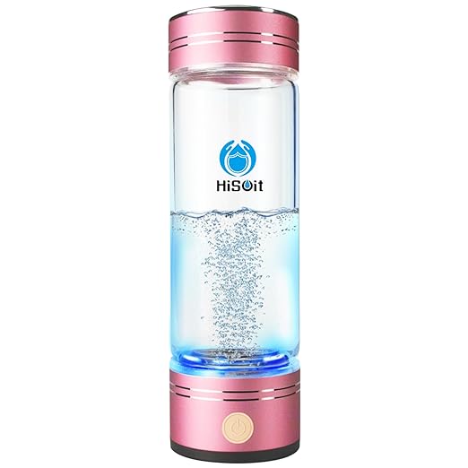 Hydrogen Water Bottle Maker Machine Hydrogen Water Generator Ionizer with SPE and PEM Technology (Light Pink)