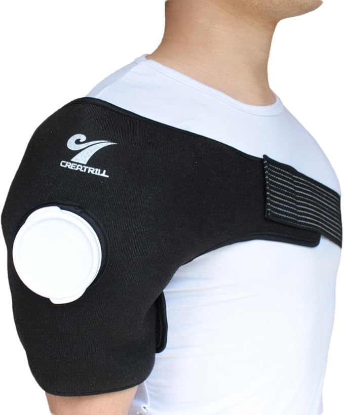 Creatrill Reusable Hot Cold Therapy Ice Bag Pack (9") Neoprene Core Wrap with Elastic Strap, Portable Moist Heating Brace First aid Ice Compression Sleeves Pain Relief Pad