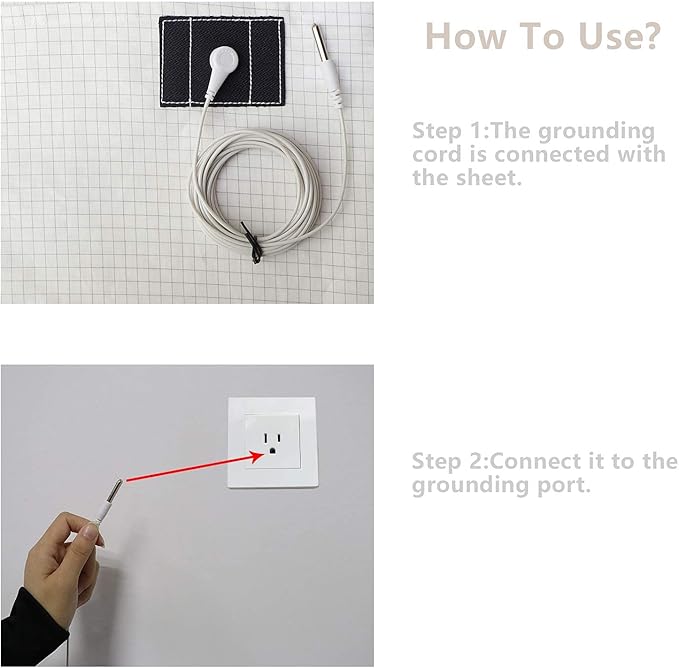 Grounding Sheets King Size Grounding Sheet with Grounding Wire 76 * 80 Inches Grounding Bed Sheets for Improve Sleeping (76x80Inch)
