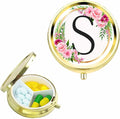 Small Pill Box for Purse Pocket, Personalized Small Pill Case 3 Compartment, Monogrammed Cute Pill Organizer, Gift for Women Teen Girls, Travel Mini Jewelry Box,Earring Holder Organizer