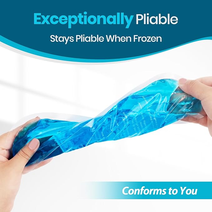 Hilph Soft Gel Ice Pack for Injuries Reusable, with Sleeve Strap, Wrap Around Gel Ice Pack Wrap Set with 2 Hot Cold Pack for Wrist, Head, Neck, Face, Knee, Ankle, Wisdom Teech, Headache, Migraine