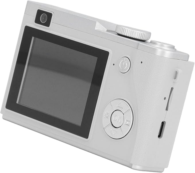 Digital Camera, 48MP Vlogging Camera with 16X Digital Zoom, Anti-Shake, Beauty Filter, 2.4 Inch LCD Screen, Compact Selfie Camera for Kids Teens, for Vlog Photos (White)