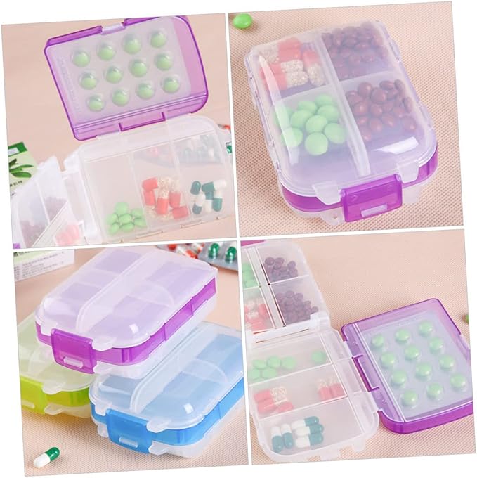 Hemoton 1pc Three-Layer Portable Medicine Organizer Travel Pill Case for Management Compact and Lightweight Design Transparent Lid