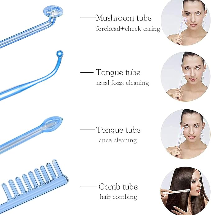 Elitzia Electrode Wand Glass Tube Blue Handheld Spare Parts 4Pcs ETHB02