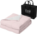 ZonLi Weighted Blanket for Adults(60"x80",20lbs, Pink/Light Grey) Queen Size High Breathability Cooling Heavy Blanket, Soft Material with Premium Glass Beads,All-Season.