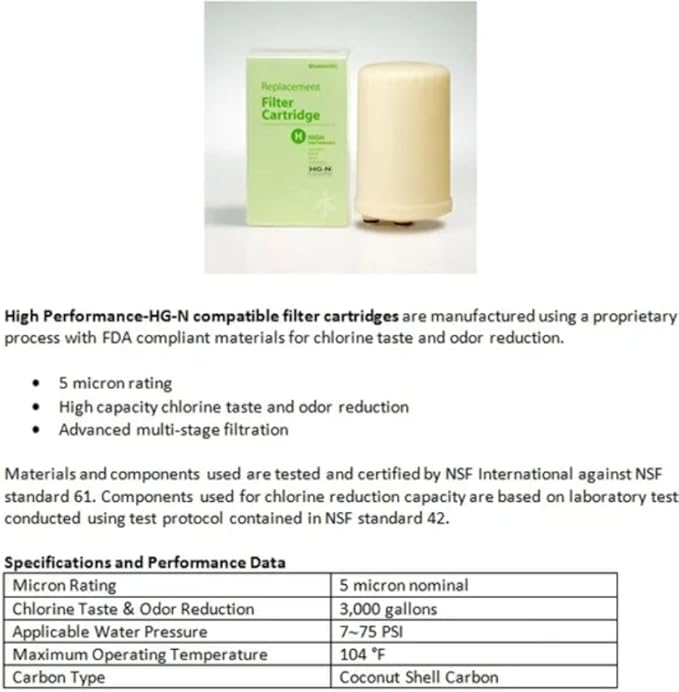 Filter Replacement Cartridge-High Performance, Water Ionizer HG Original Type Kangen Compatible by A2O WATER, MADE IN USA